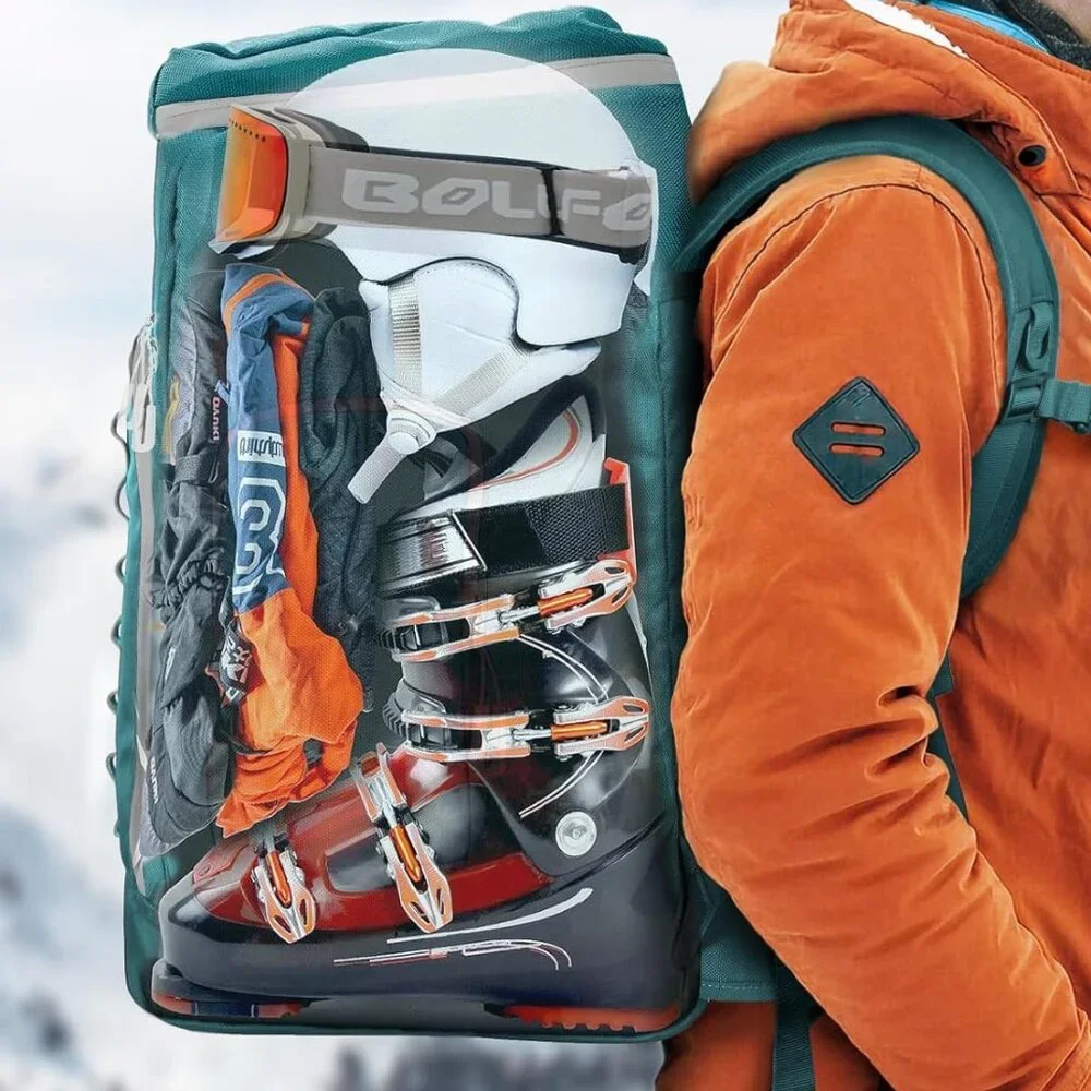 Boot Bag Large 55L Ski Boot Bag Backpack 1680D Nylon Waterproof Ski Bag